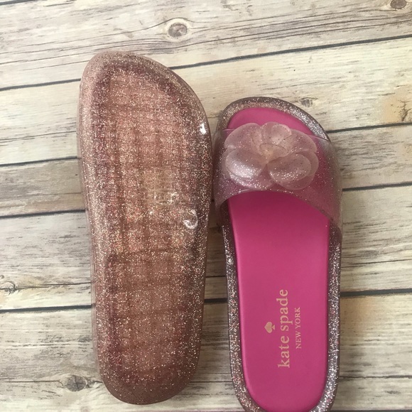 Kate Spade Pink glitter jelly slides sandals Sz 6 - Picture 7 of 8